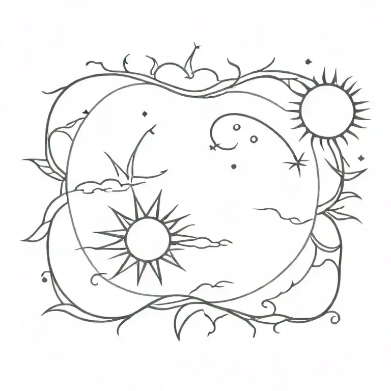 Sun tattoo design idea