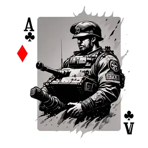 ace, army, blackwork, tank, ukraine, forearm tattoo design idea