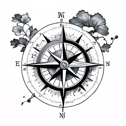 japanese Compass tattoo design idea
