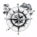japanese Compass tattoo design idea