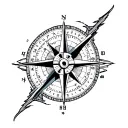japanese Compass tattoo design idea