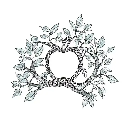 celtic knot motherhood combined with apple tree tattoo design idea