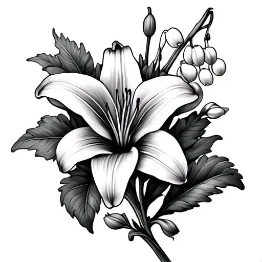 * Include a February Birth flower (Violet) * Include a May Birth flower (Lily of the valley)* Include two august birth tattoo design idea