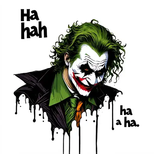 Joker ha ha ha ha quote tattoo design idea