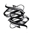 aurora ribbons flowing, artistic soundwaves , backround vortex forming to dna  tattoo design idea