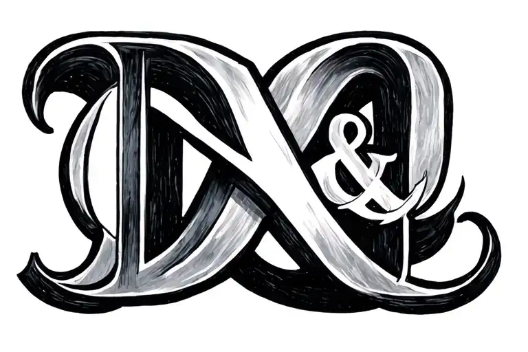 letters D&L in infinity symbol  tattoo design idea