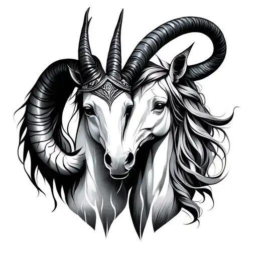 capricorn and sagittarius tattoo design idea