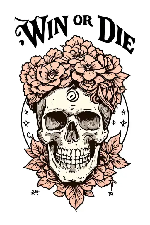 win or die written tattoo design idea