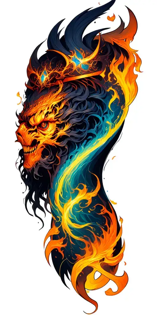 i want the tattoo to be inspired by magic the gathering cards. it should be a left arm full sleeve tattoo tattoo design idea
