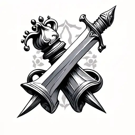 queen Chess Piece inspired tattoo featuring sword  tattoo design idea