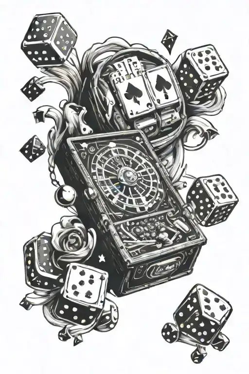 Gambling your life tattoo design idea