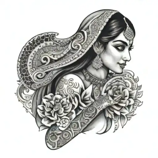 Punjabi woman strength inspired tattoo design idea