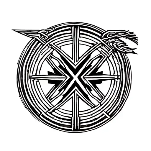 ichthys circle emblem then the letters in Greek for forearm  tattoo design idea
