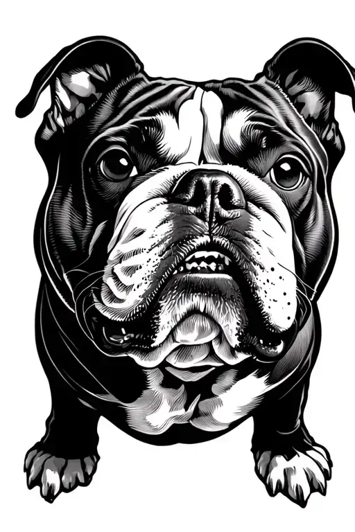 American bully tattoo design idea