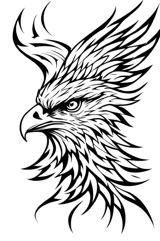 tribal tattoo with eagle head tattoo design idea