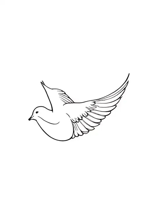 Dove flying to heaven tattoo design idea