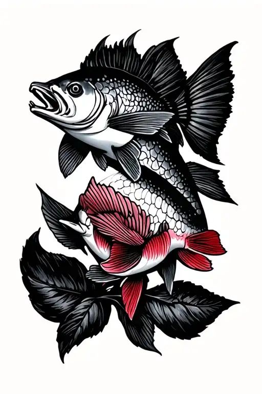 Salmon Pink Red al hirschfield tattoo design idea