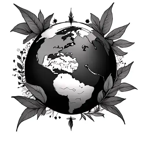 around the world  tattoo design idea