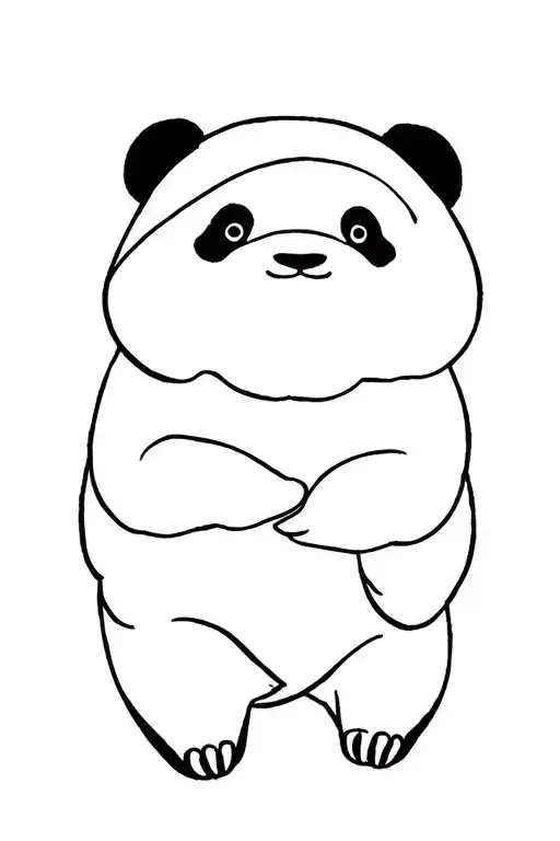 Design me a Japanese-style but minimalist panda tattoo design idea