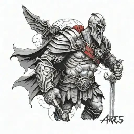 ares god of war tattoo design idea