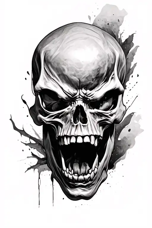 angry skulls tattoo design idea