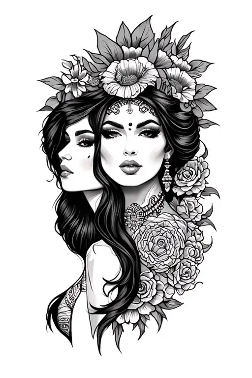 lesbian Mexican tattoo design idea
