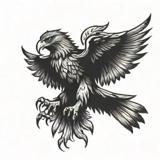 A sketch style tattoo the albanian eagle with one side being law inforcement and the other nursing work  tattoo design idea