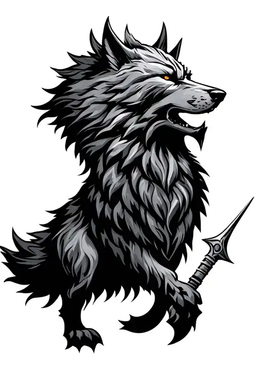 Odin Warrior Wolf Symbol Viking Symbols tattoo design idea