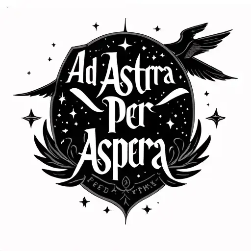 "Ad Astra Per Aspera" I need a design similar to fred perry logo, minimalistic, small mythological and stars details. Chest tattoo tattoo design idea