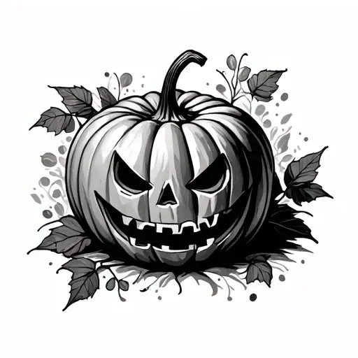 Pumpkin tattoo design idea