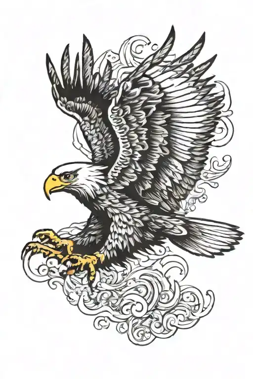 Eagle soaring tattoo design idea