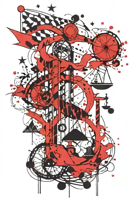 libra zodiac sign tattoo design idea