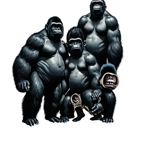 gorillaz group tattoo design idea