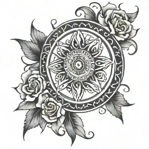 gypsy wheel tattoo design idea