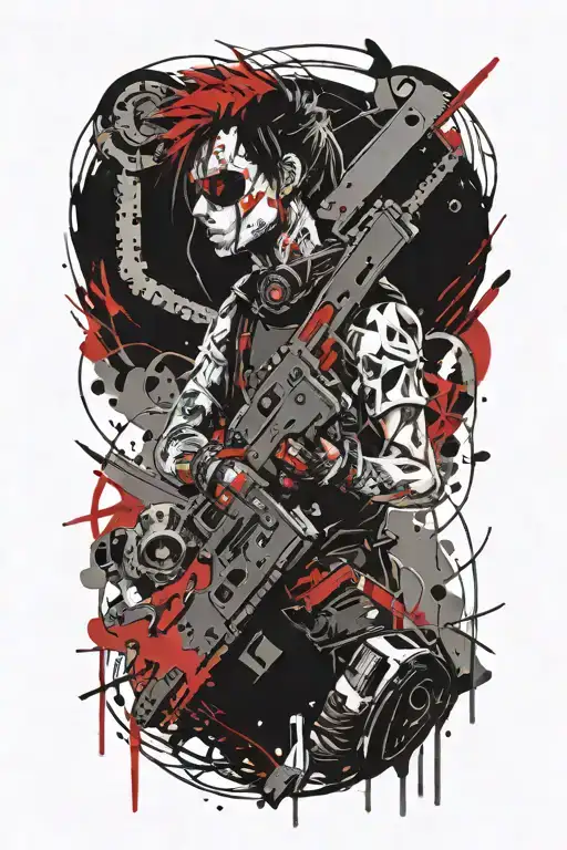 chainsaw man tattoo design idea