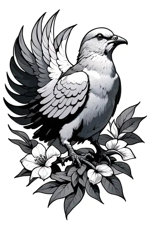 dove from the book of genesis chapter 1 with filler design tattoo design idea