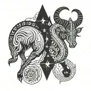 capricorn and Aries constellation tattoo design idea