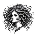 Medusa with tape on her mouth tattoo design idea