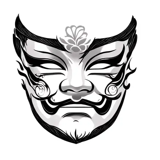 a taiwanese mask tattoo design idea