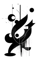Continuous improvement theme, abstract, aesthetic, lines, black and white tattoo design idea