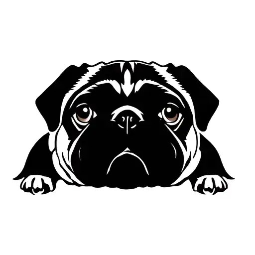 pug puppy tattoo design idea