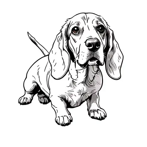 a basset hound tattoo design idea
