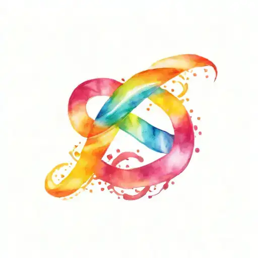 rainbow infinity symbol tattoo design idea
