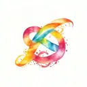 rainbow infinity symbol tattoo design idea