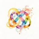 rainbow infinity symbol tattoo design idea