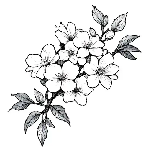 dogwood flowers and branches tattoo design idea