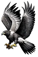 hawk with its wings back diving tattoo design idea