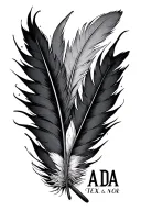 "ADA" feather tattoo design idea