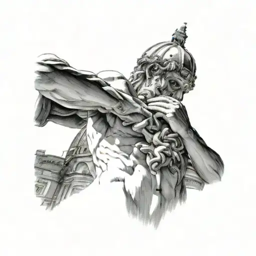 florence cathedral with Michelangelo David statue tattoo design idea