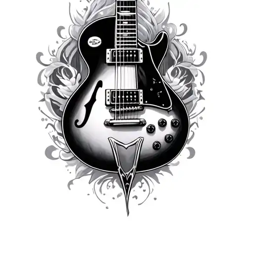 Guitar Memorial tattoo design idea
